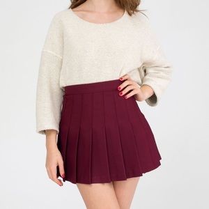 American Apparel Maroon Burgundy Tennis Skirt